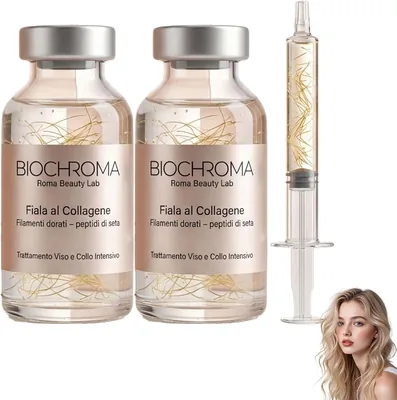 Biochroma Serum Coreano, Effetto Sollevante Fin dalla Prima Applicazione con Peptidi di Seta e Collagene, Riduce le Rughe, De