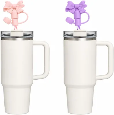 MISHI 2Pcs सिलिकॉन स्ट्रॉ कवर कैप्स Stanley टंबलर के लिए 10mm स्ट्रॉ, बाह्य आकार, पुन: उपयोग करने योग्य धूल-प्रतिरोधी स्ट्रॉ टॉपर, BPA मुक्त