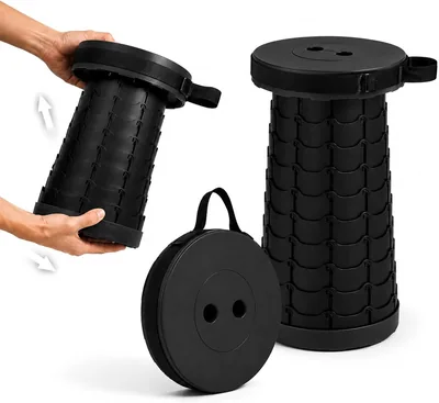 AfA Prime Silla Plegable con Correa y Prueba de Carga (Negra) | Silla Plegable Ajustable en Altura