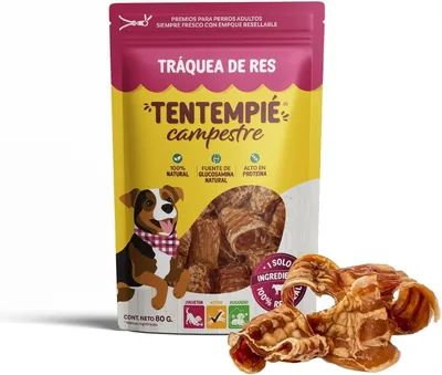 Tentempié Premios para Perro de Tráquea de Res Deshidratado, 80 g | Campestre: Snacks Naturales para Perro