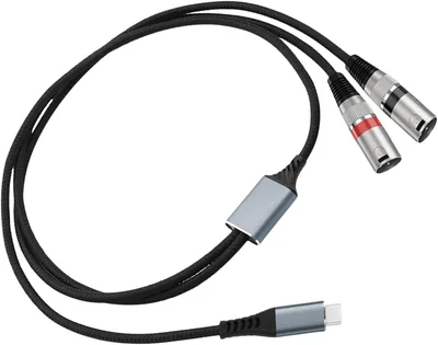 Divisor USB C a XLR macho 32 bits/384 kHz con blindaje trenzado para mezcladores de estudio y altavoces autoamplificados