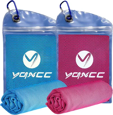 YQXCC 2 Serviettes de Refroidissement 100 x 30 cm, Serviette Glace | Serviette en Microfibre, Fraîcheur Instantanée, Sports, Fitness, Yoga, Randonnée