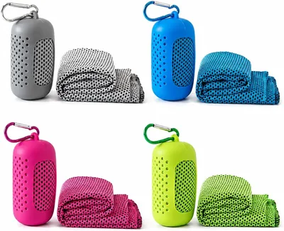 Kühlhanddoek 4 stk 100x30 cm med Silikonskydd för sport