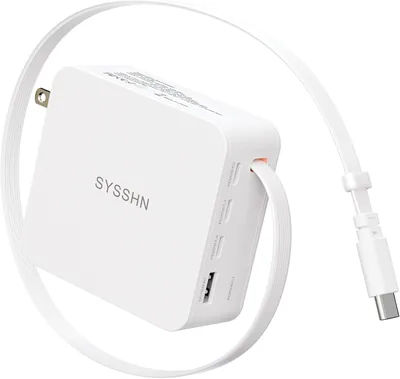 65W GaN6 Retractable Wall Charger + 170cm USB C Cable