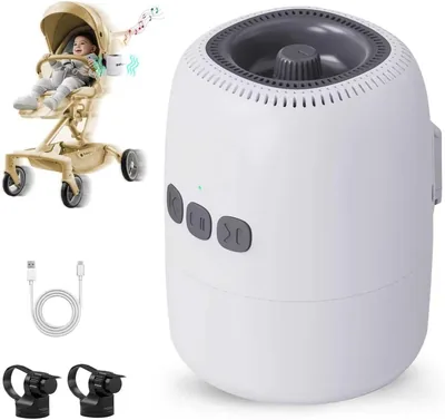 Basse auto pour bébé avec 5 niveaux de balancement et 10 sons apaisants, recharge USB C, accessoire poussette réglable à double siège
