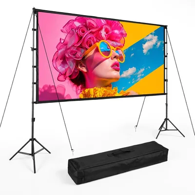 4K Portable Projector Screen with Carry Bag