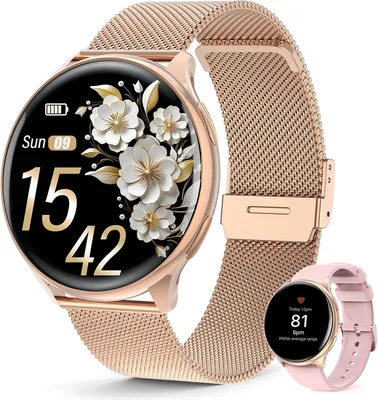 Reloj inteligente SLOKSFil para mujeres, 1.39 pulgadas SmartWatch con SpO2, Monitoreo de ritmo cardíaco y presión arterial 24 horas, Monitor de sueño