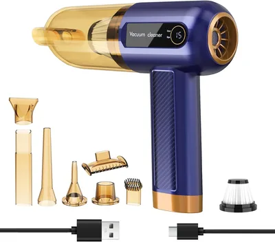 Kizivion Aspiradora de mano inalámbrica potente 15000Pa | 7 boquillas, para pelo de mascota, hogar, oficina, cocina, coche - 25% de descuento