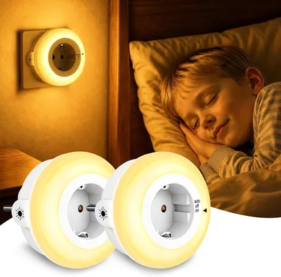 Klarlight 2 piezas luz nocturna LED para enchufe, 1800K amigable con los ojos