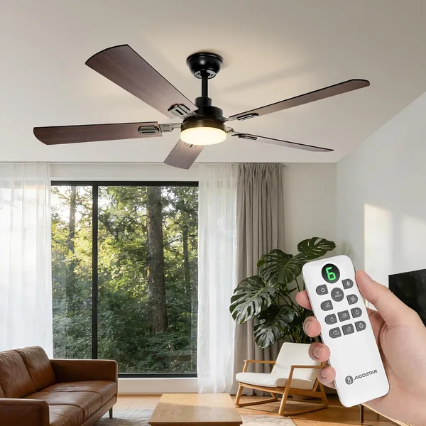 Ventilador de Techo Aigostar Silencioso 132 cm, Mando a Distancia, 3000K/4000K/6000K Regulable, 6 Velocidades, 33W - Mejor Oferta