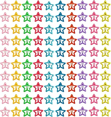 100 piezas broches de estrellas para pelo, pinzas cabello 10 colores