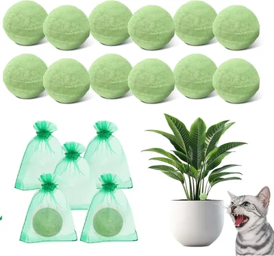 Deuson Pack of 12 Cat Repellent Balls, Cat Repellent Balls with 5 Mesh Bags, Natural & Safe, Cat Rep