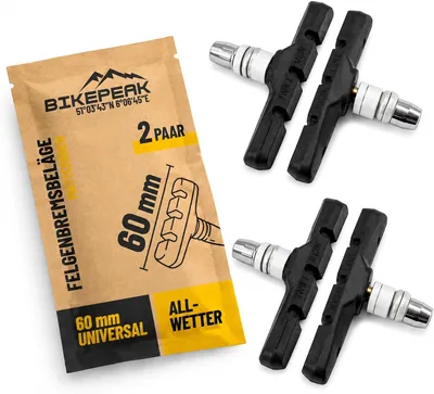 BikePeak V-Brake Bremsbeläge 60 mm Set von 4 für 20-29 Zoll Räder