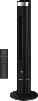 LEBENLANG Turmventilator sehr leise 19,8 dB(A) - 4 Modi & 12 Geschwindigkeiten I 90° Schwingungslage Ventilator für kühle Luft im Schlafzimmer mit Kühlfuß