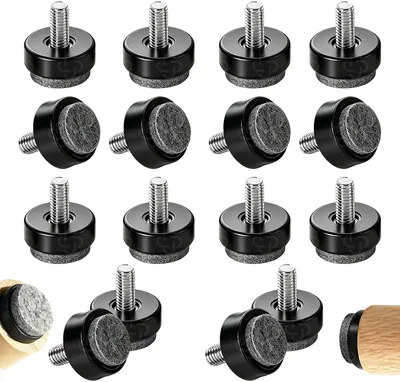 Formversity Adjustable Furniture Feet, Black Non-Slip Pads