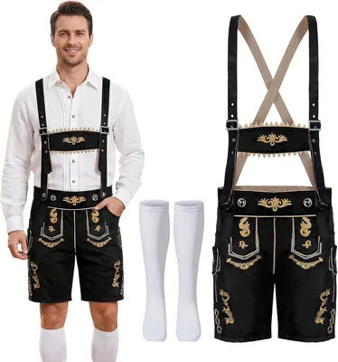 Oktoberfest Lederhosen Men Costume with Suspenders - Best Deal