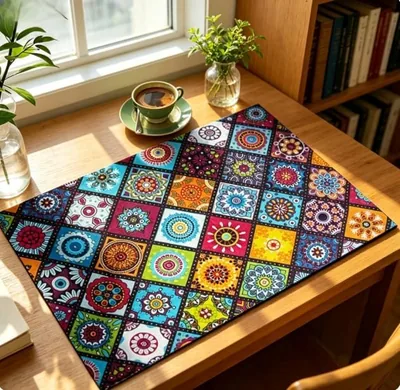 Multicolor Dish Drying Mat - Absorbent Kitchen Pad