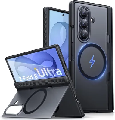 Vihibii Magnetik för Samsung Galaxy Z Fold 8 Ultra Case med Stånd, Schwarz | Kompatibel med Magsafe, Hinge Skydd, Screen