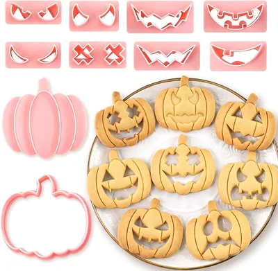 10Pcs Mini Pumpkin Cookie Stamps Set
