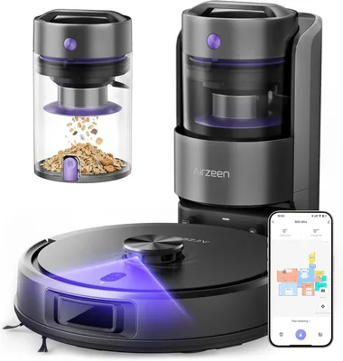 Airzeen Robot Vacuum - Self Emptying, Pet Hair
