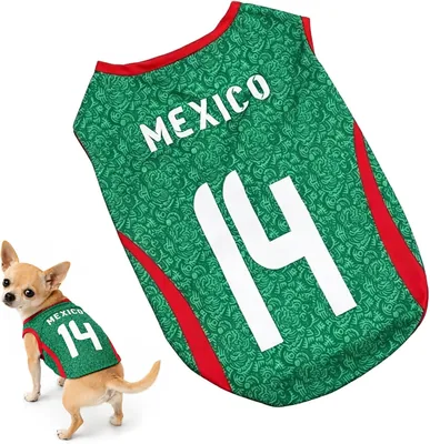 Camiseta de Fútbol para Perros México 2026, Playera Selección Mexicana, Mejor Oferta