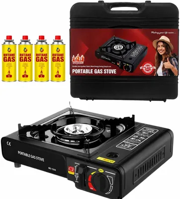 OptiProducts Camping Stove Portable Black