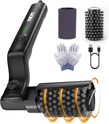 YKYI Elektrische Grillbürste, kabellos | 180° Winkel, USB-C Batterie, Edelstahlkopf, Schwamm, IPX7 wasserdicht