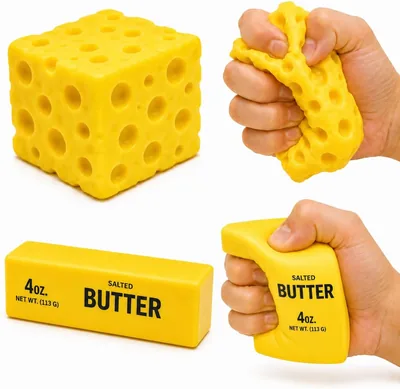 2-Pack Butter & Cheese Squishy Toys: 5% Off