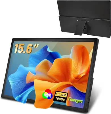 Monitor Portatil para Notebook 15.6" FHD IPS Ultra Fino 1080P com HDR e FreeSync USB-C/HDMI Zero Lat