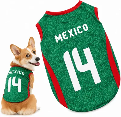 Camiseta de Futbol Generico para Perro México 2026, Playera Mexico Perro