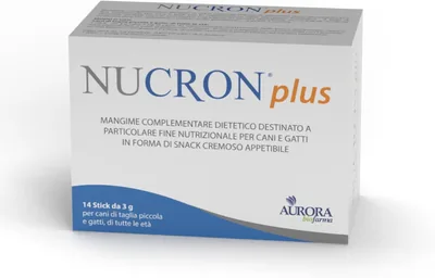 Nucron Plus Complemento Alimentare per Gatti e Piccoli Cani, 14 Bastoncini da 3 g | Aminoacidi Ramificati, Arginina, Taurina, Baobab, P