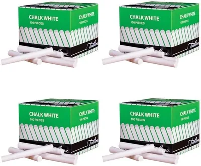 Treeline Chalk Set 100-Pieces x 4 Pack, White