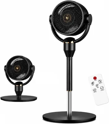 Ventilatore da Pavimento Silenzioso 23 dB con Motore DC, Oscillazione 3D, 6 Velocità, Telecomando, Controllo Vocale Intelligente, Timer, Adj