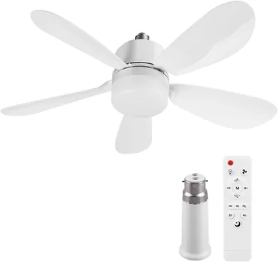 Ventilateur de Plafond avec Lumière et Télécommande - 52cm, LED Dimmable, 3000K-6500K, 5 Pales, Réduction 64% - Meilleures Offres Amazon
