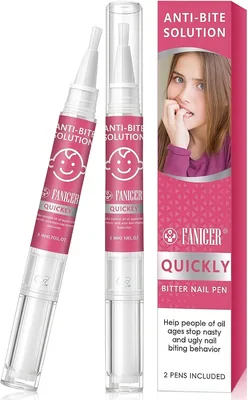 2 Stylos Vernis Amer Anti Ronge Ongles - Prévention du Rongement pour Enfants et Adultes