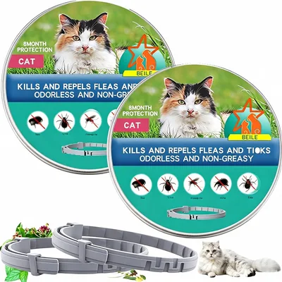 DORGKIRA Collares Impermeables para Perro y Gato, 2 Piezas Ajustables (Gato) - Mejor Precio