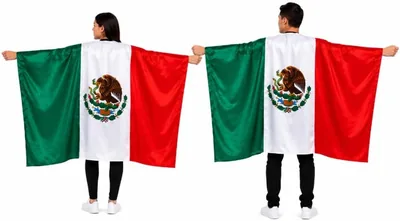 2 Banderas de México Tipo Capa con Mangas para Adulto, Talla Única | Mejor Precio