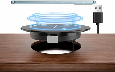 Magnetic Wireless Charger for Furniture - 15W Fast Charging Pad