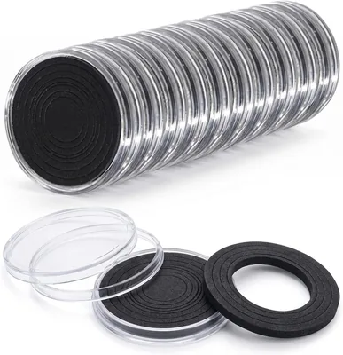 Cápsulas para Monedas Transparentes de 46 mm - Paquete de 20 con Anillos Ajustables, Mejor Oferta