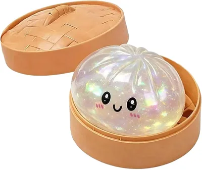 Balle Squishy TPR avec Visage Mignon, Soulagement du Stress Doux pour Enfants et Adultes, Petite Poche de Pâte Glitternée