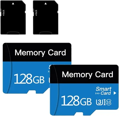 2er-Pack 128GB MicroSD-Karte mit Adapter, Klasse 10, UHS-I, U1, A1, für Smartphone, Drohne, Dashcam [2x 128GB]