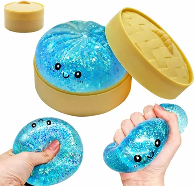 Jouet squishy pailleté, doux et malléable, retour lent, jouet sensoriel avec boîte de rangement pour fêtes et anniversaires - Meilleur Prix