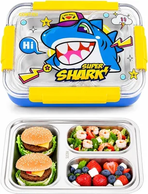 OYDAS Bento Lunch Box for Kids with 3-Compartment Snack Tray