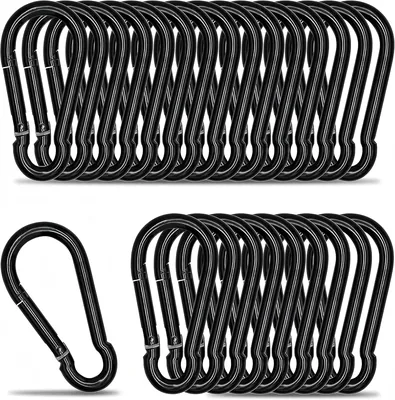 Mosquetones Carabiner Fan Hua M4, 30 Piezas - Negro
