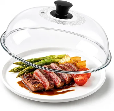 11.5in Glass Microwave Splatter Cover Lid