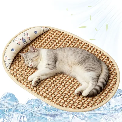 BSITSSS Manta Refrescante para Perros con Almohada, Alfombra Fresca para Perros, Alfombra Respirable para Perros, Alfombra de Verano para Perro