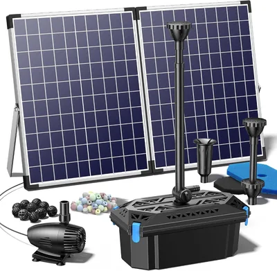 NFESOLAR Solar Pond Filter Fountain, 580 GPH, 10 FT Cord