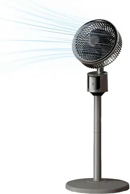 Schalldämpfender Bodenventilator für Schlafzimmer: 3-Stufen-USB-Luftkreislauf mit 90° Schwenk und verstellbarer Höhe