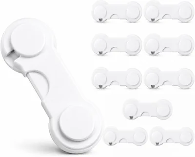 Baby Safety Cabinet Lock - Child Protection with Adhesive - 10 Piece Set