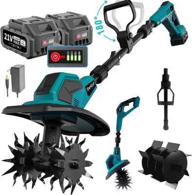 Tiller Electric Household Rechargeable [2026 Industry First 3-Stage Detachable - 2-Stage Switching Mini Tiller] 900W + 360R ベストディール